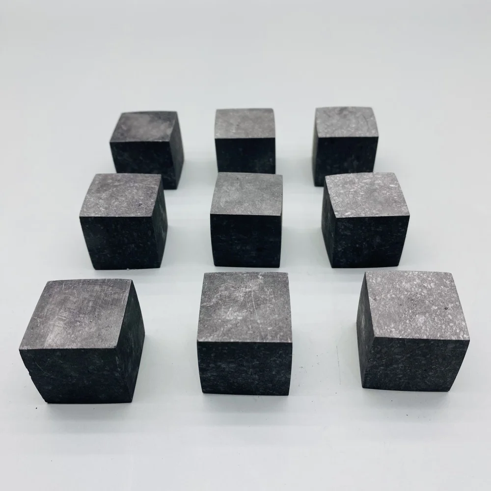 Shungite Cubes Natural Crystal Tumbled Stone Reiki Healing Energy Stones Meditation Yoga EMF Protection Black Rock Cleansing