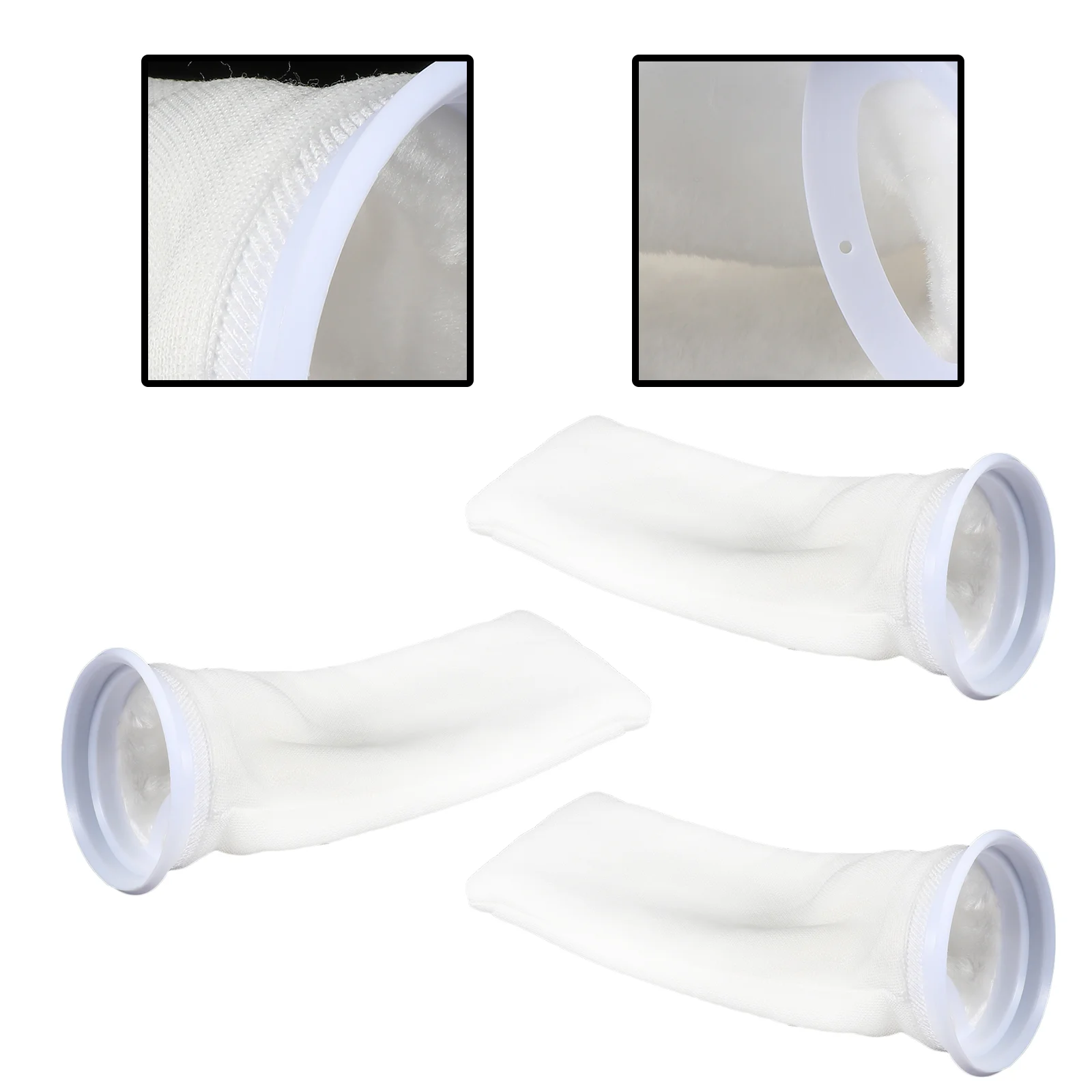 3 Pcs Spong Filter Bag Filtration System Parts Gravel Aquarium Accessory Bags for Fish Tank White Cotton Sock