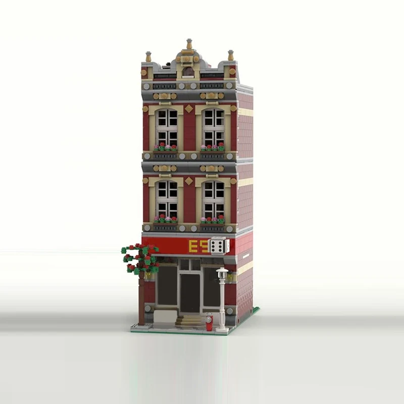 City Street View Modello MOC Mattoni da costruzione Casa di città con giochi Negozio Tecnologia modulare Regalo Vacanza Assemblare Giocattoli per bambini Vestito