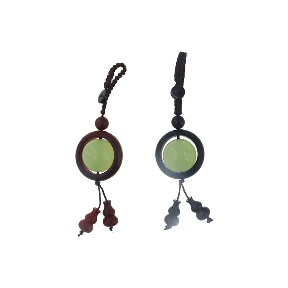 Car Key Pendent Chinese Style Wood Hanging Cord Lanyard Red Sandalwood Pendant Bag Pendant Cell Phone Lanyard