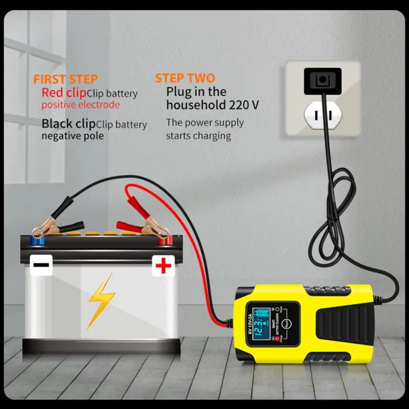 2-Amp Fully-Automatic Smart Charger, 6V and 12V Battery Charger, Battery Maintainer, Trickle Charger, Battery Desulfator