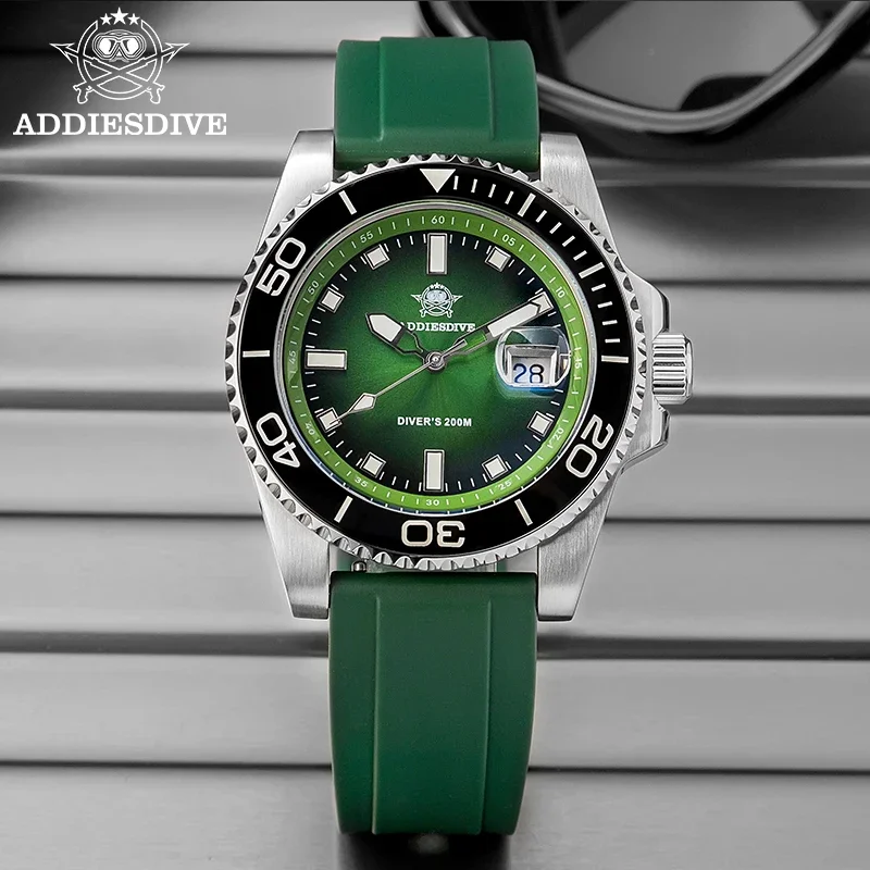 ADDIESDIVE Male reloj hombre Simple Men's Watch Super Luminous Quartz Wristwatch Stainless steel 200M Waterproof Watches AD2089
