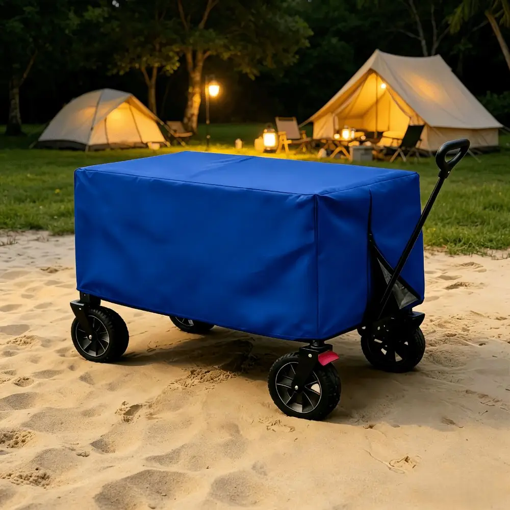 Oxford Cloth Wagon Protective Cover Waterproof Rectangle Trolley Cover Sunscreen Dust-proof Folding Cart Cover Backyard