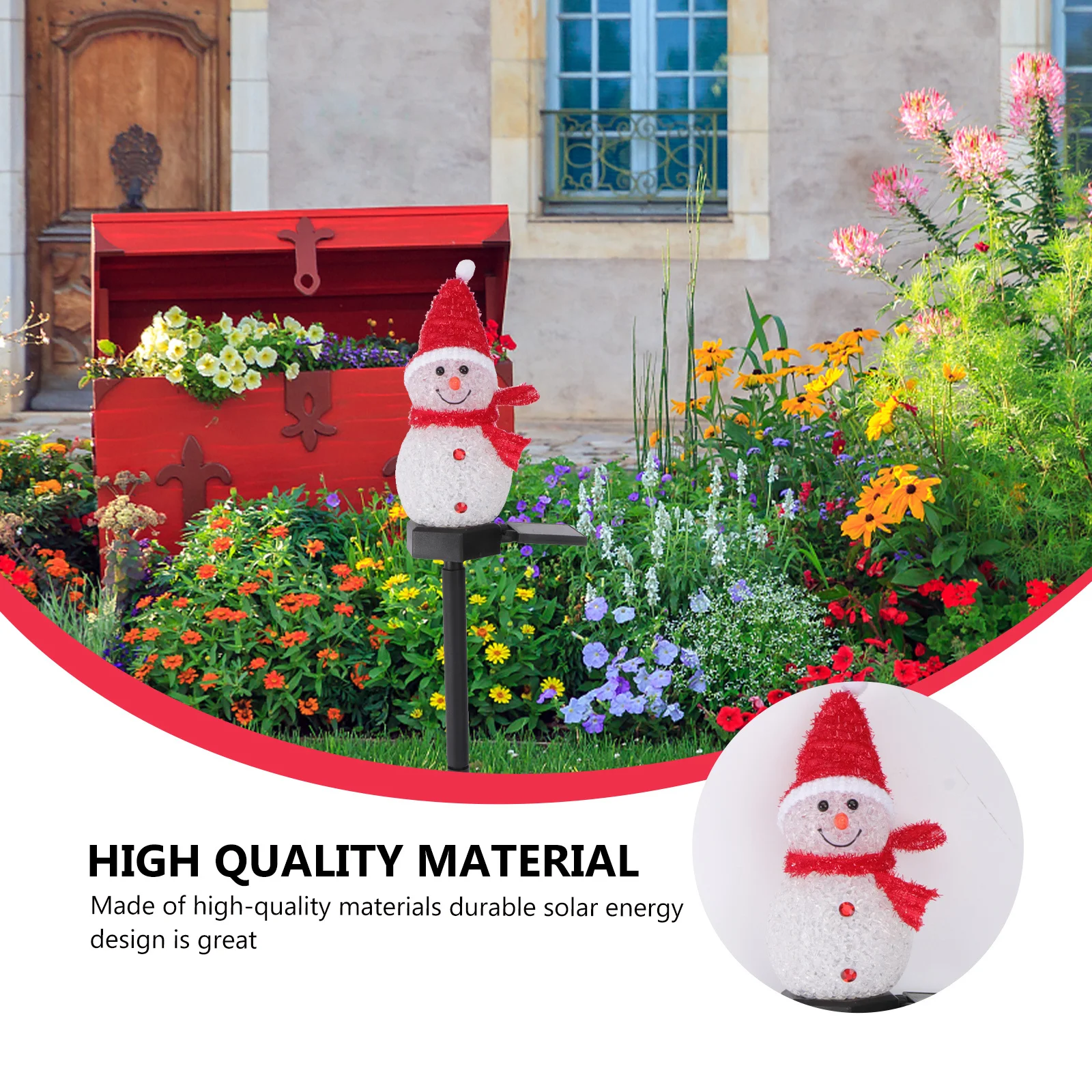 

Christmas Snowman Solar Lights Outdoor Waterproof Resin Ground Inserted Lamp For Garden Lawn Holiday Decoration Snowman Shaped