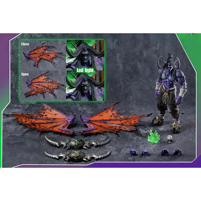 In Stock New Hero Toys World of Warcraft Demon Hunter Illidan 1/10 Action Figures with special bosus Deluxe Ver.