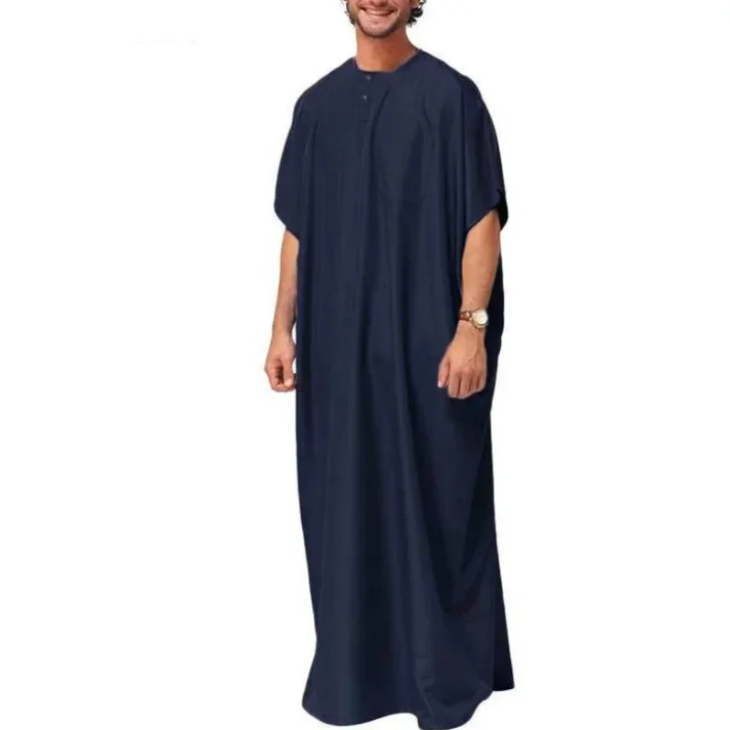 Men's Shirt Muslim Robe Muslim Middle East Arab Dubai Dress New Style European and American Fashion Trend