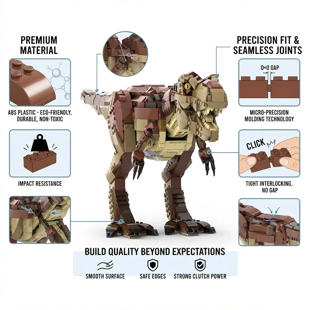 MOC Tyrannosaurus Rex Building Blocks T-Rex Dinosaur Model Bricks DIY Prehistoric Animal Predator Assembly Collection Gift