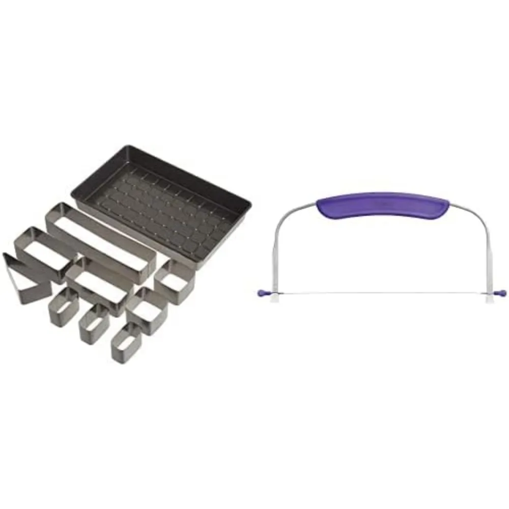 

Набор регулируемых форм для торта Wilton с антипригарным покрытием, 10 предметов, сталь с выравнивателем торта для гладкой отделки