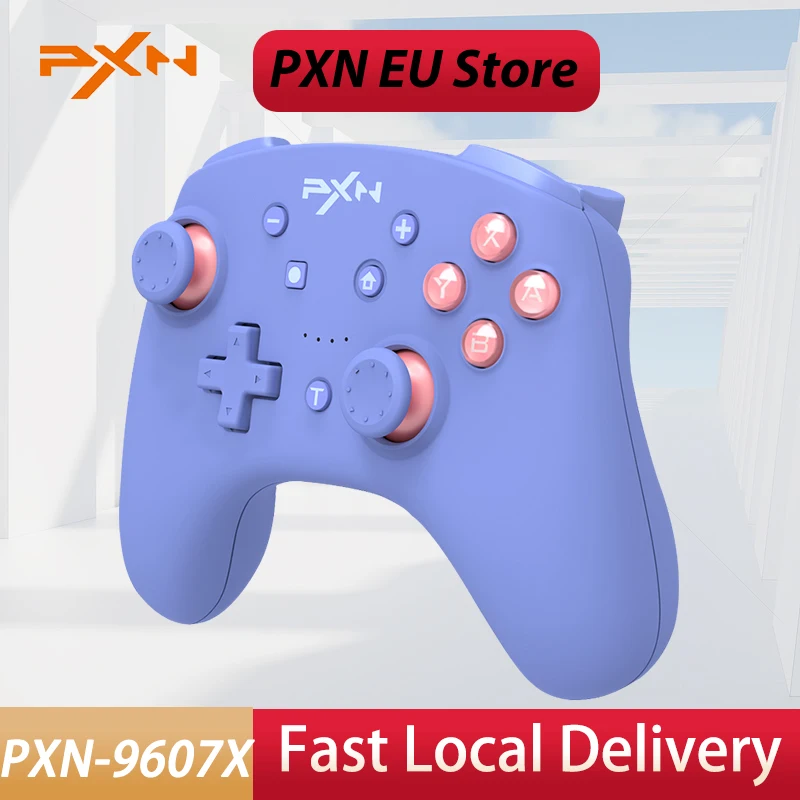 PXN 9607 Wireless Switch Pro Controller for Nintendo Switch/Switch Lite Joystick Ios 16 PC Gamepad For Steam Games TURBO Blue