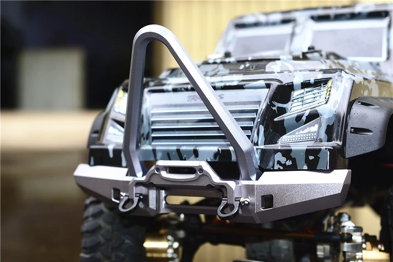 المصد الأمامي من الألومنيوم GPM مع حلقات على شكل حرف D (تصميم مدبب) 1/10 TRX4 DEFENDER TRAIL CRAWLER-82056-4 #6