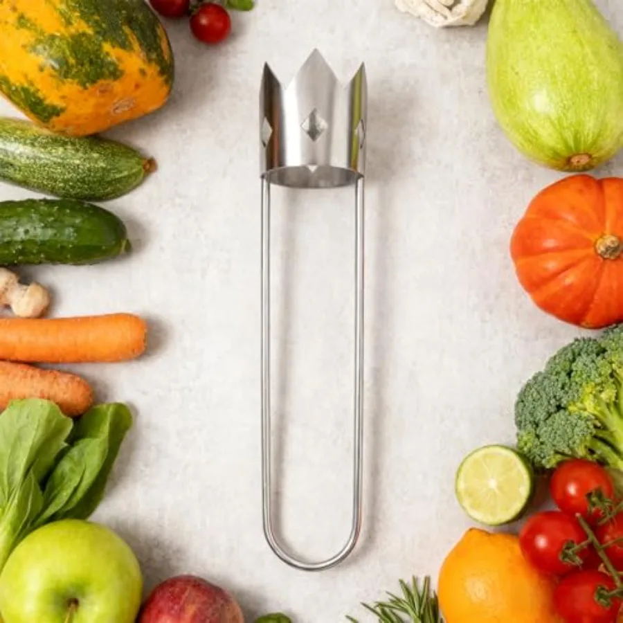 2-delige groenten- en fruitboor Roestvrijstalen kernverwijderaar voor gemakkelijke draaiende uitboren van appels Peren Ananas Bell Peppe