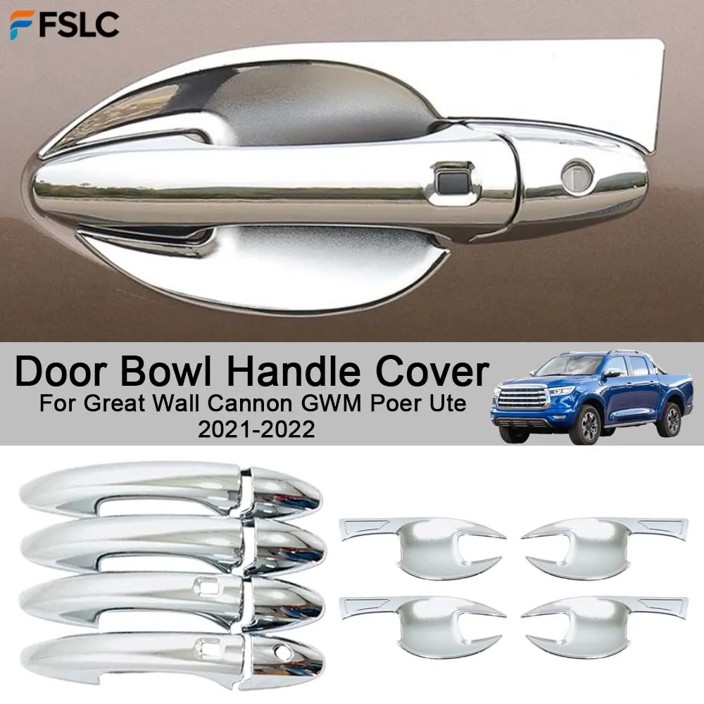 Car Decoration Door Bowl Handle Cover For Great Wall Cannon GWM Poer Ute 2021-2022 Cars Accessories Upgrade Modify A Car