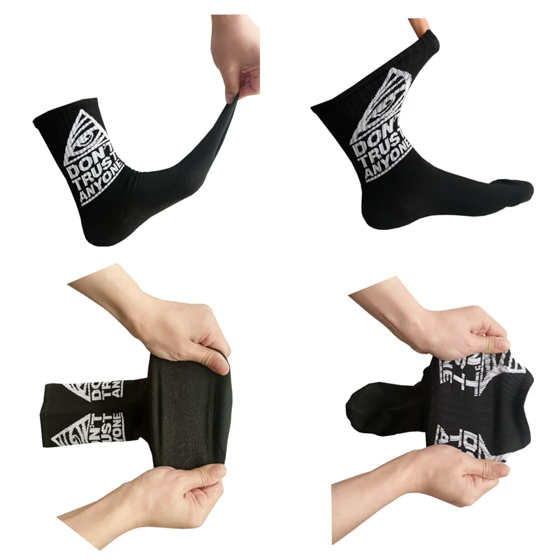 Rozmiar EUR modna bawełniana Trend Hip Hop czarne białe śmieszne oczy Unisex męskie skarpetki na deskorolkę na ulicę chłopców casual Sox wiosna lato