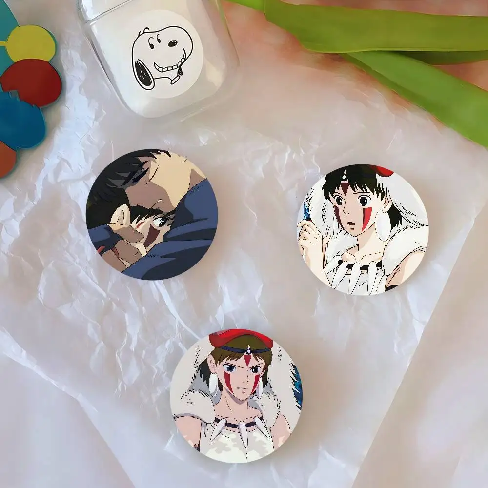 شارات الأميرة مونونوكيز الإبداعية صفيح لينة زر دبابيس الحيوان أيقونة بروش التلبيب على ظهره شارة الملحقات دبوس #1