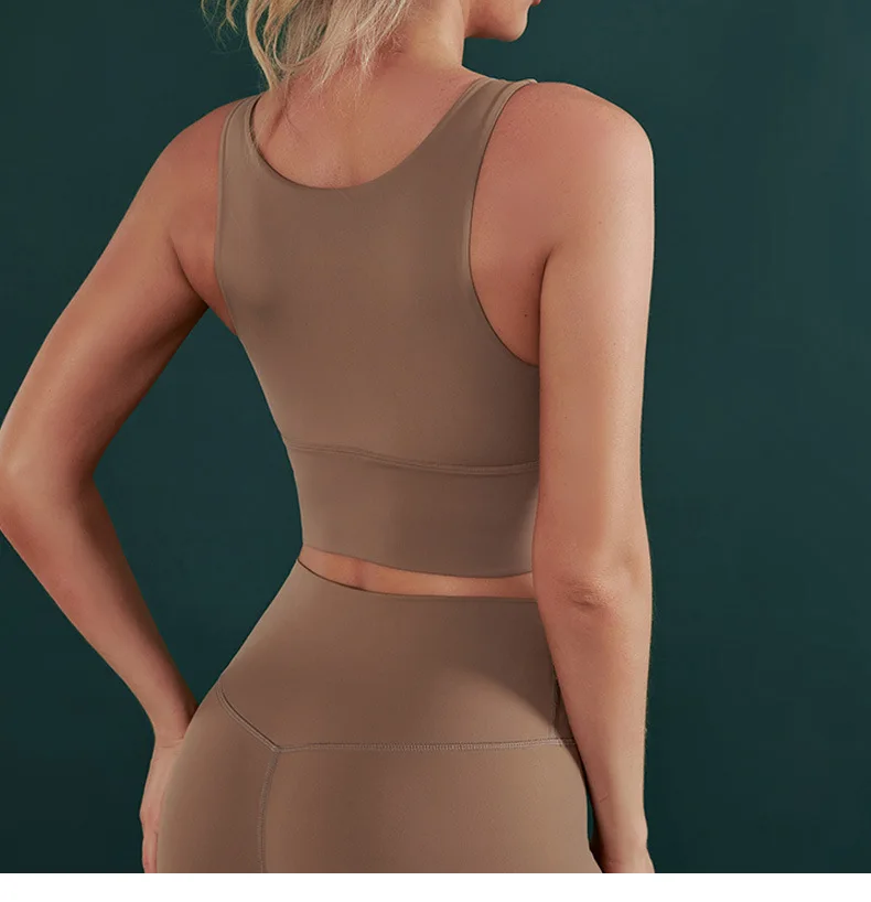 

Set tucked down breast vest-style gathered clothes without embarrassment line pocket fitness pants sports inner women