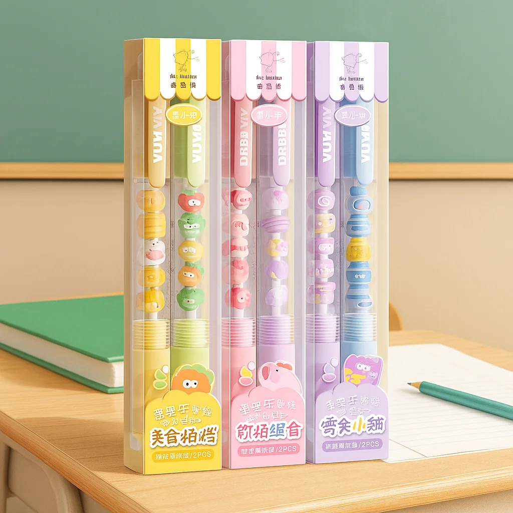 

2 шт. Эстетическая быстросохнущая гелевая ручка с бисером, черные чернила, красивая ручка-пресс, мягкая ручка для письма, ручка 0,5 мм, офисный школьный аксессуар