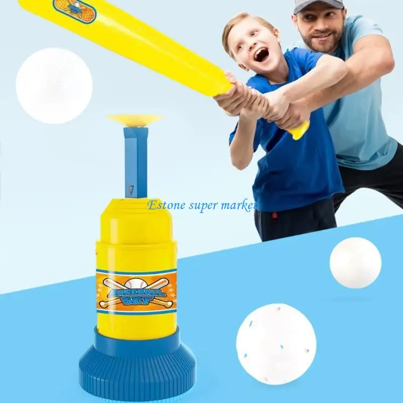 090B ปลอดภัยไม้เบสบอลและเหยือกเครื่องเบสบอลชุด 3 ลูกสำหรับ Backyard เบสบอล Batting การฝึกอบรมกีฬาเด็...