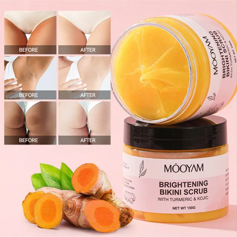 

Turmeric Kojic Acid Body Scrub Soften Cutin Skin Brightening Moisturizing Exfoliating Pore Cleaning Smooth Face Anti-Acne150g