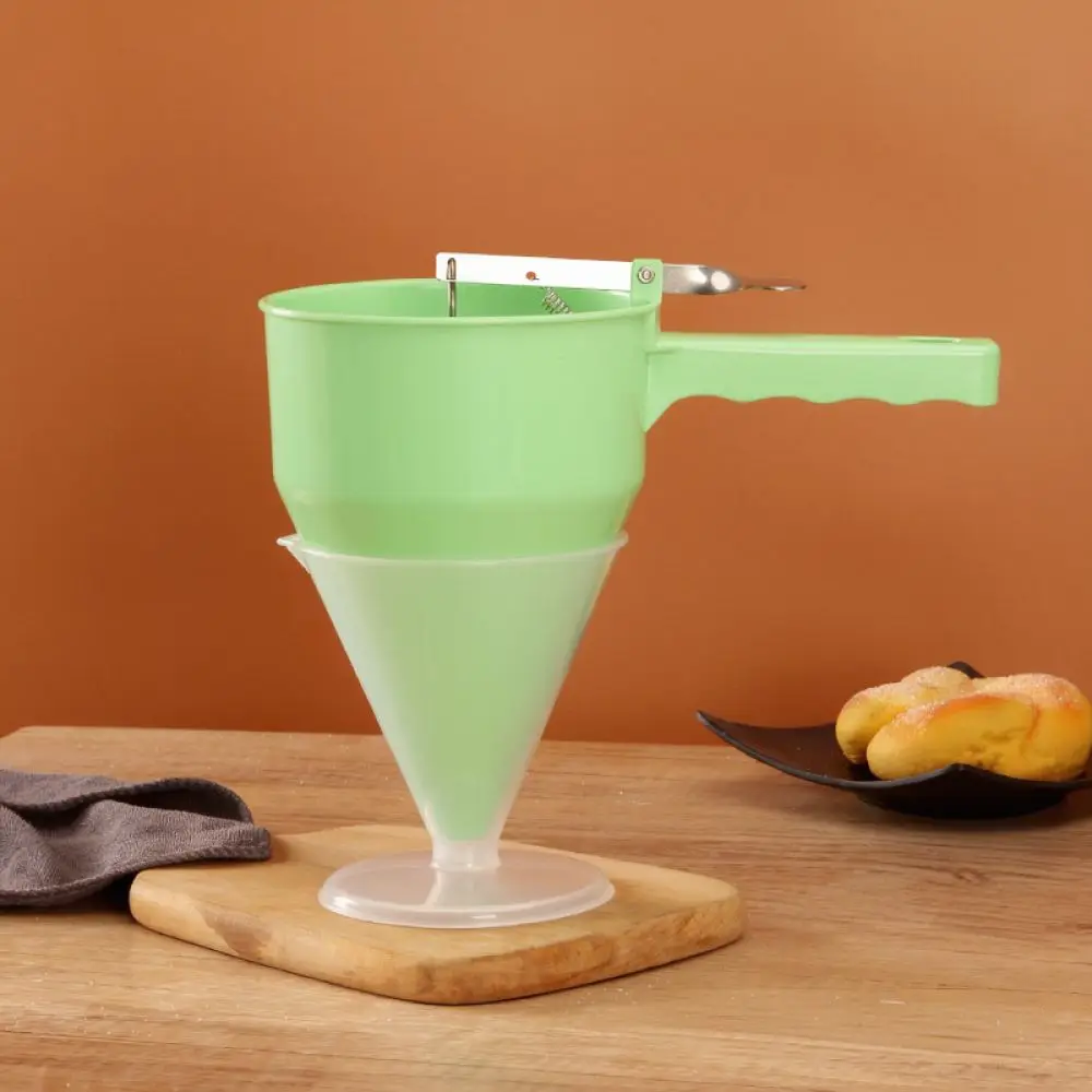 Stainless Steel Batter Funnel Dispenser With Stand For Takoyaki Waffle Baking Kitchen Tool Liquid Sauce Filling Dropper