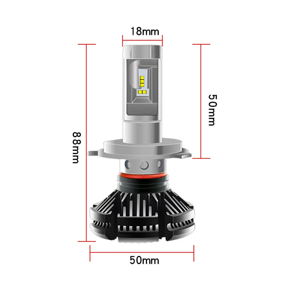 Car LED Headlights Bulbs 50W Headlamp Auto Car Light ZES H4 LED H7 Lamp Turbo Led H11 HB3 9005 HB4 9006 High low beam fog ligtht