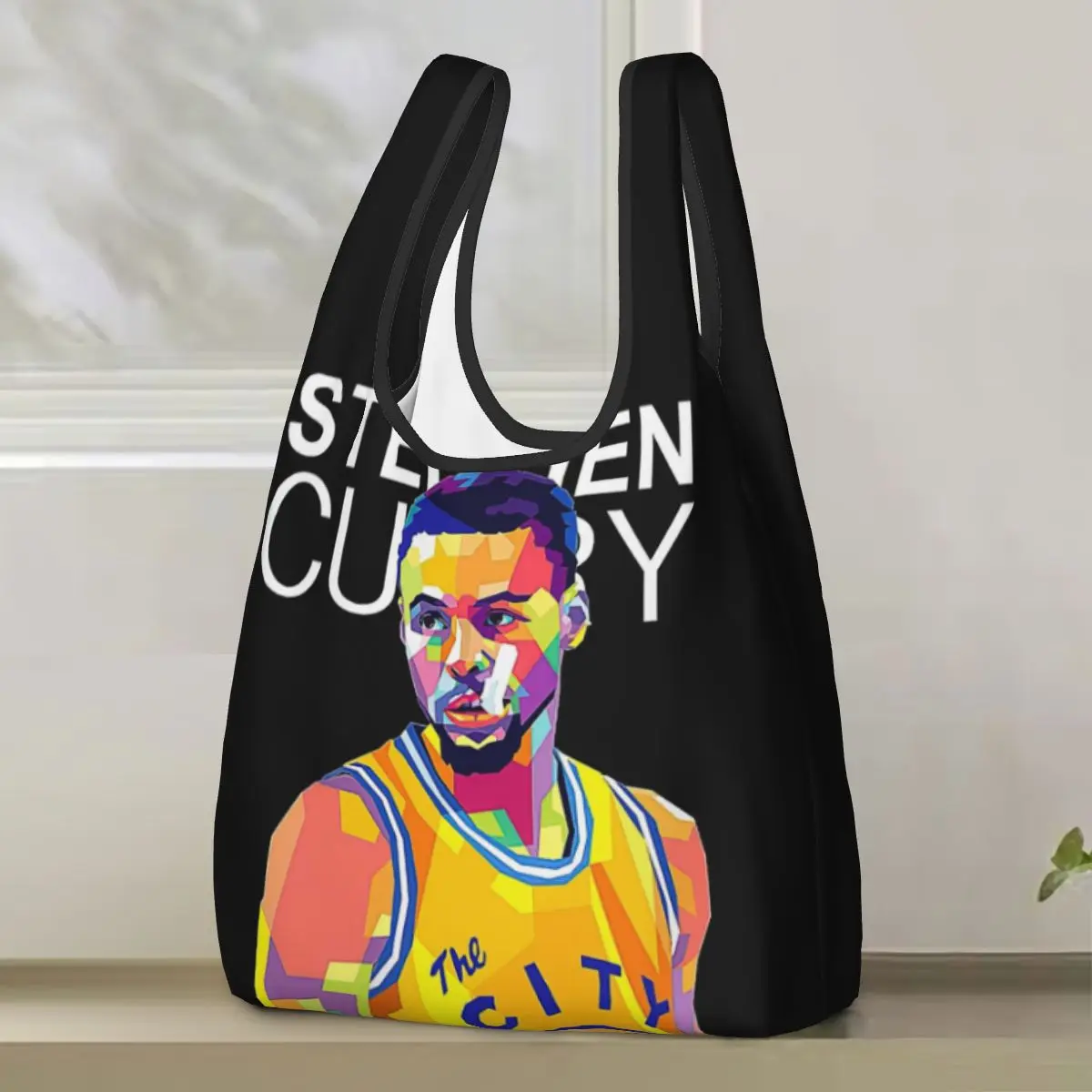 Stephen Curry Bolsa de compras Bolsas de mano portátiles Bolsa de hombro plegable Bolso de compras Bolso de comestibles