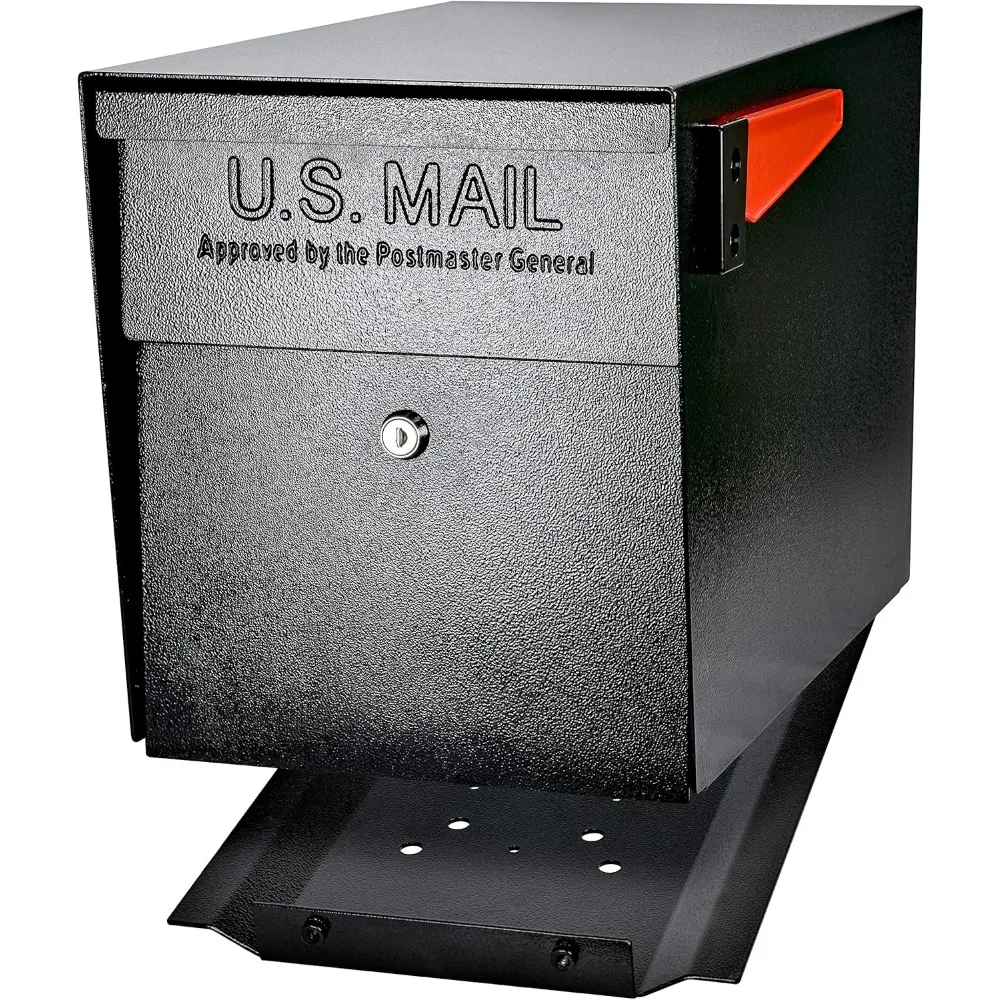 

7106 Curbside Steel Post Mount Security Locking Mailbox, Black, Extra Large, 21 in. D x 11.125 in. W x 13.75 in. H