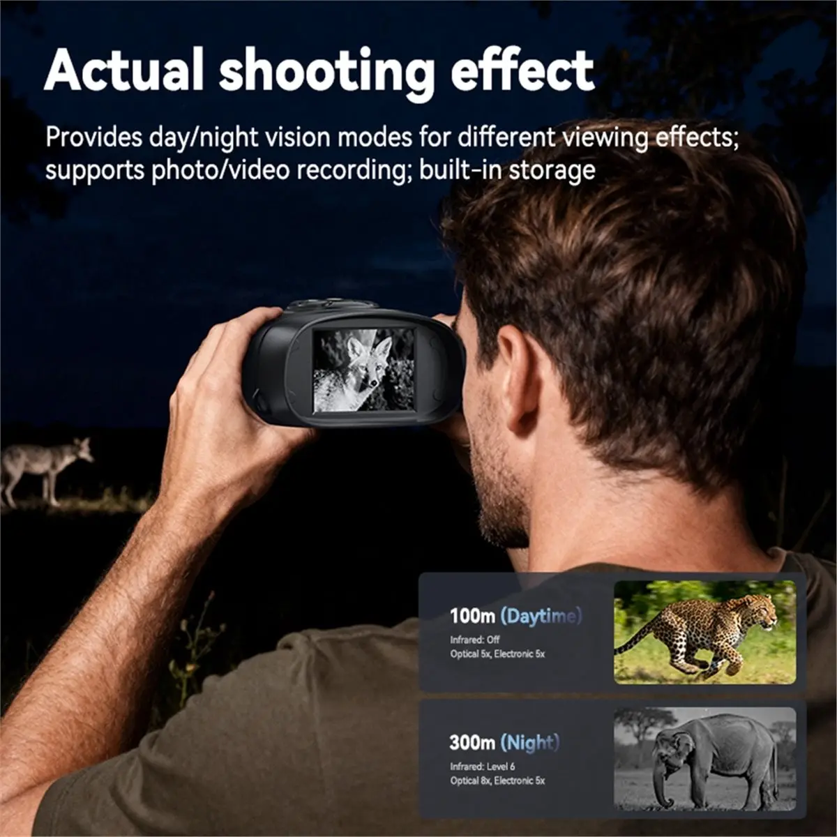 Night Vision Binoculars Goggles 10X Digital Zoom 5W Infrared Telescope 800M Full Dark Viewing Video Record Telescope