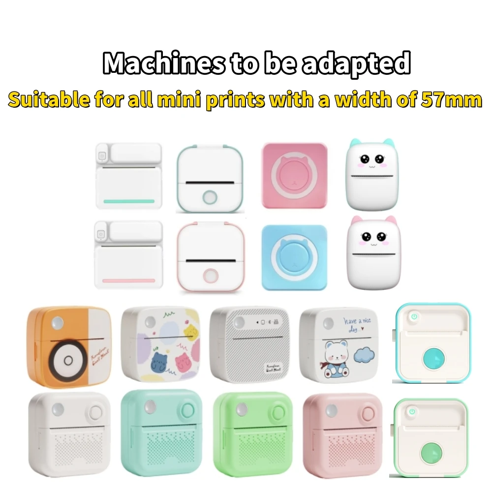 Self - adhesive Sticker Labels Thermal Paper Suitable for 57mm Mini Printers Compatible with a Variety of Popular Pocket Printer