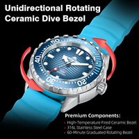 NORTH EDGE TRITON Fashion Quartz Watches for Man Luminous Diving Watch Solar Power Outdoor Waterproof Sports Men Wristwatch