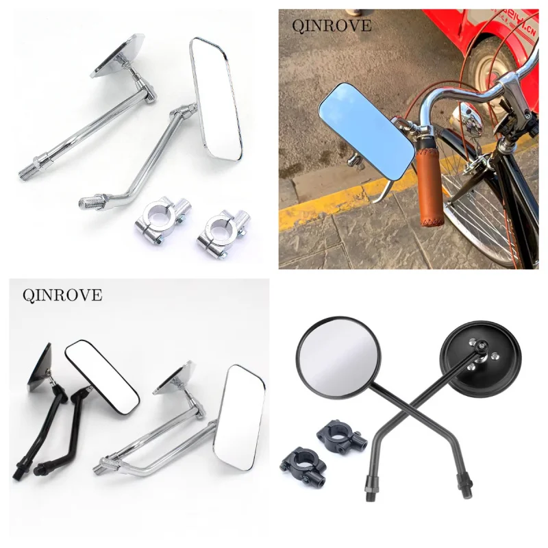 Iron Retro  Universal 22mm Handlebar Motorcycle Bicycle Mirror Bike Accessories Side Mirror Black Chrome Rearview Mirror