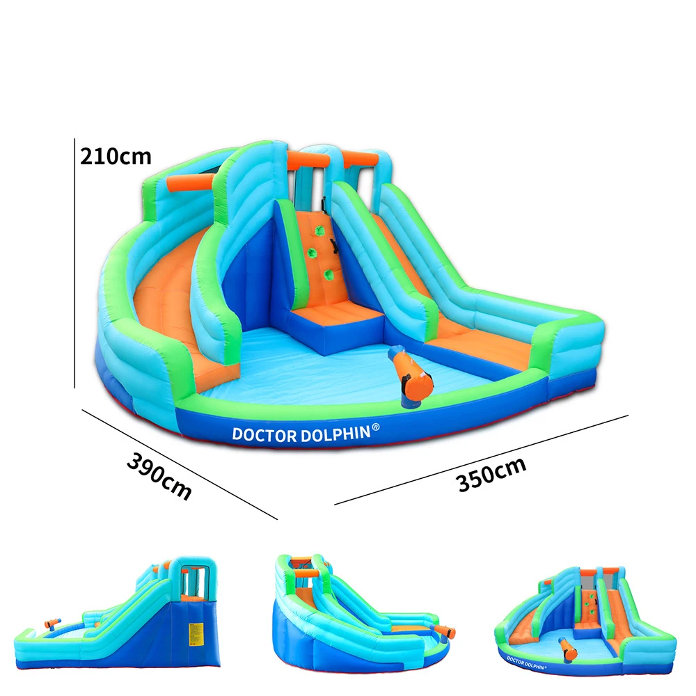 Two slides Inflatable children\'s jump castle jump swimming pool diving bed slides children\'s playground