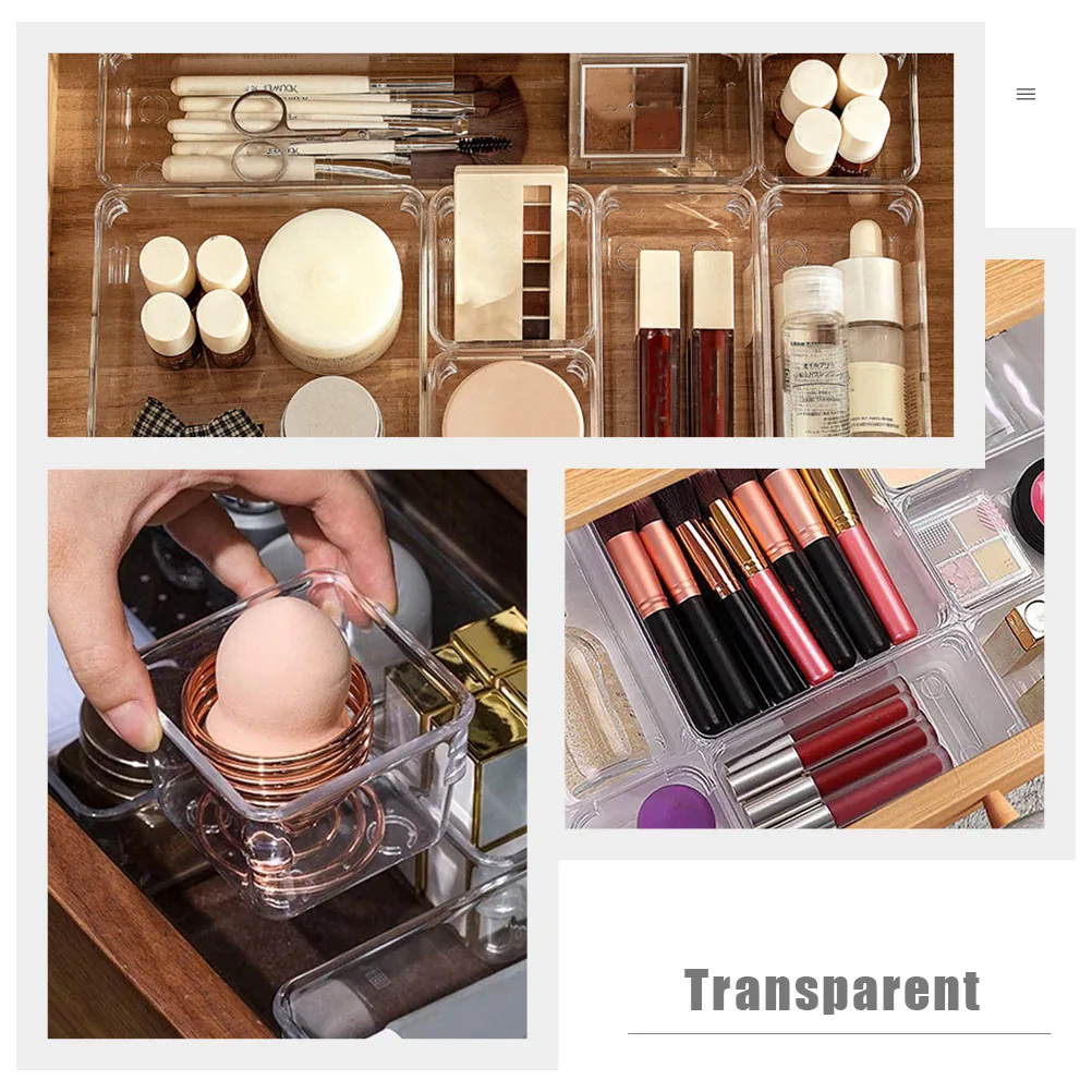 

5Pcs Drawer Storage Organizer Box Multi-Function Storage Cases Cosmetics Dividers Sundries Tray for Desk Bathroom Kitchen