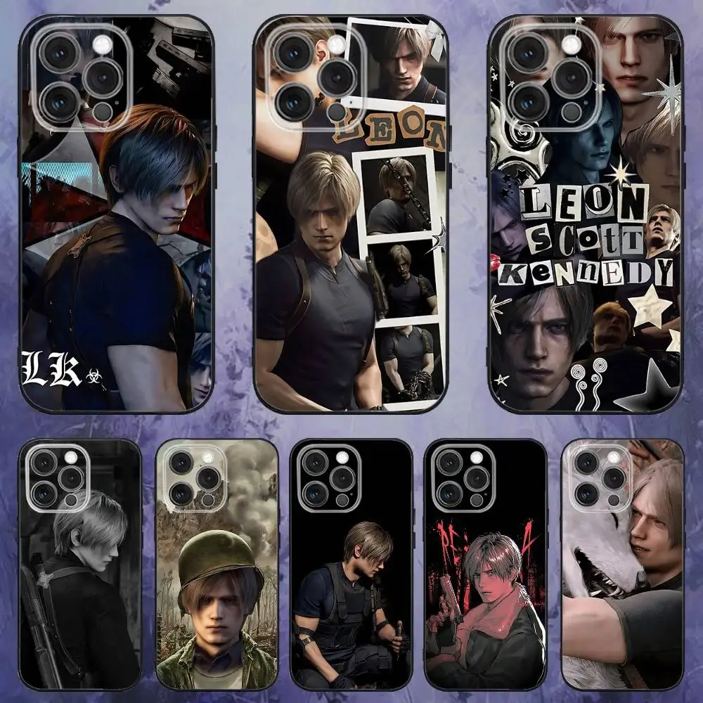 

L-Leon Scott K-Kennedy Phone Case For iPhone 17,16,15,14,13,12,Pro,Max,Plus,E,SE4,Air,Mini Black Soft Box