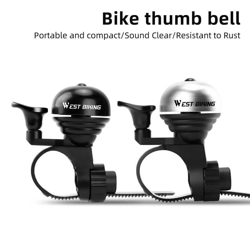 AliExpress West Biking WEST BIKING Bicycle Thumb Bell Lightweight Aluminum Alloy Waterproof Cycling Bell MTB Road Bike Horn Safety Warning Alarm Bells
