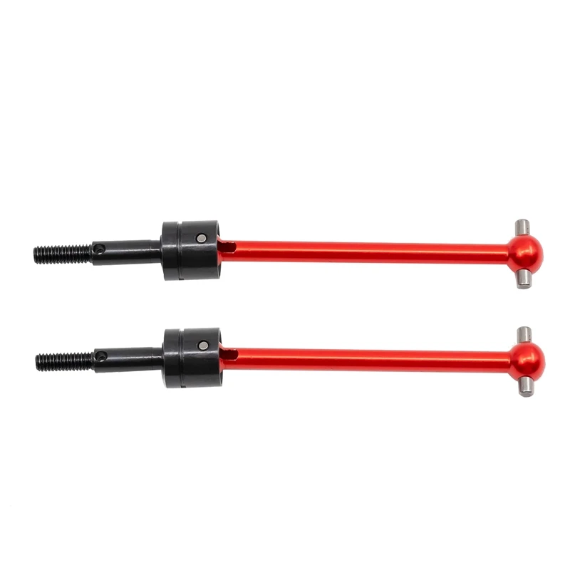 Recambio de 2 piezas TT02B TT-02B DT02 DT03 DF02, eje de transmisión Universal de Metal CVD (64Mm) para Tamiya RC, piezas de actualización de coche, Rojo