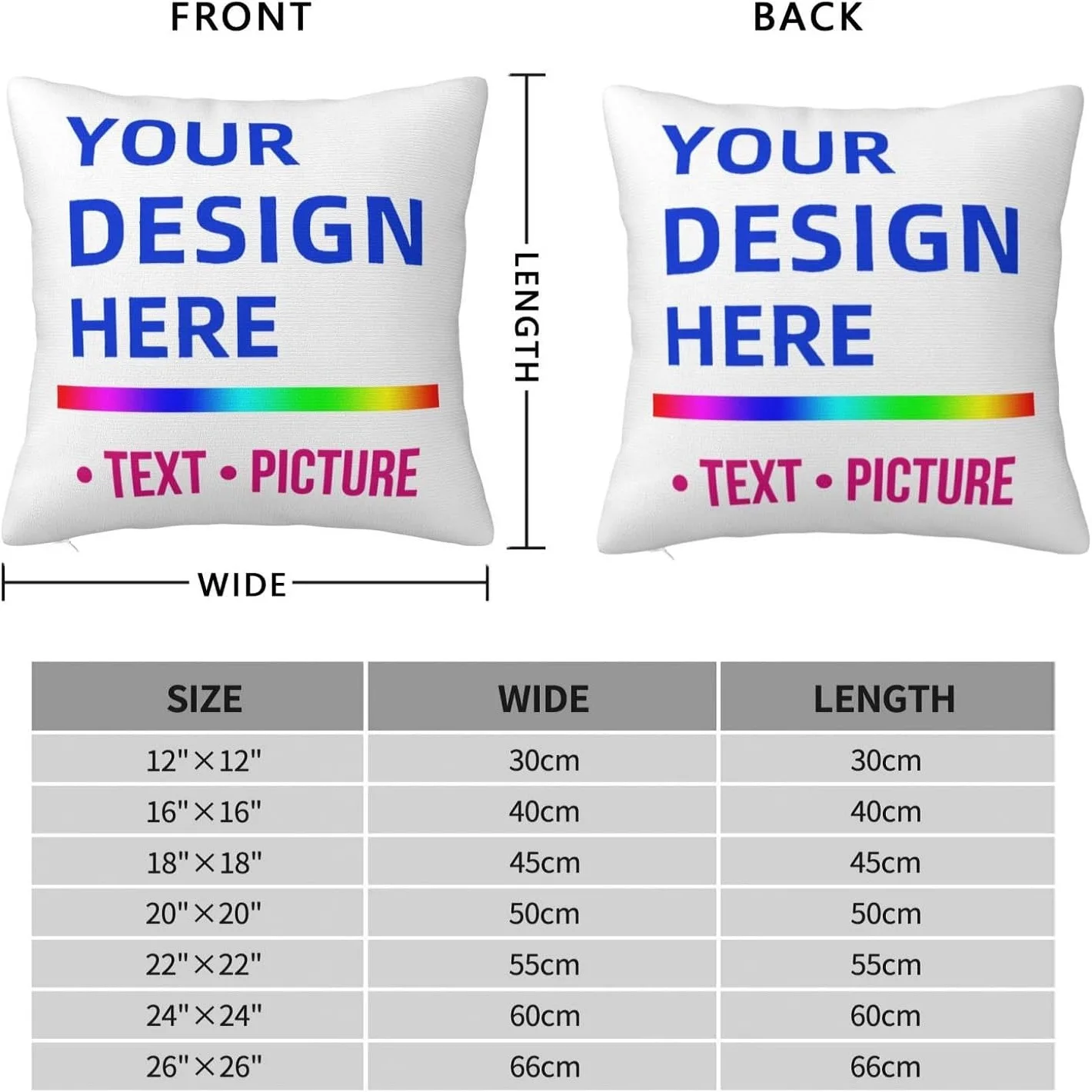 Personalized Pillowcase Add Your Photo Pillow Case Custom Image Name Customizable for Bedroom Living Room