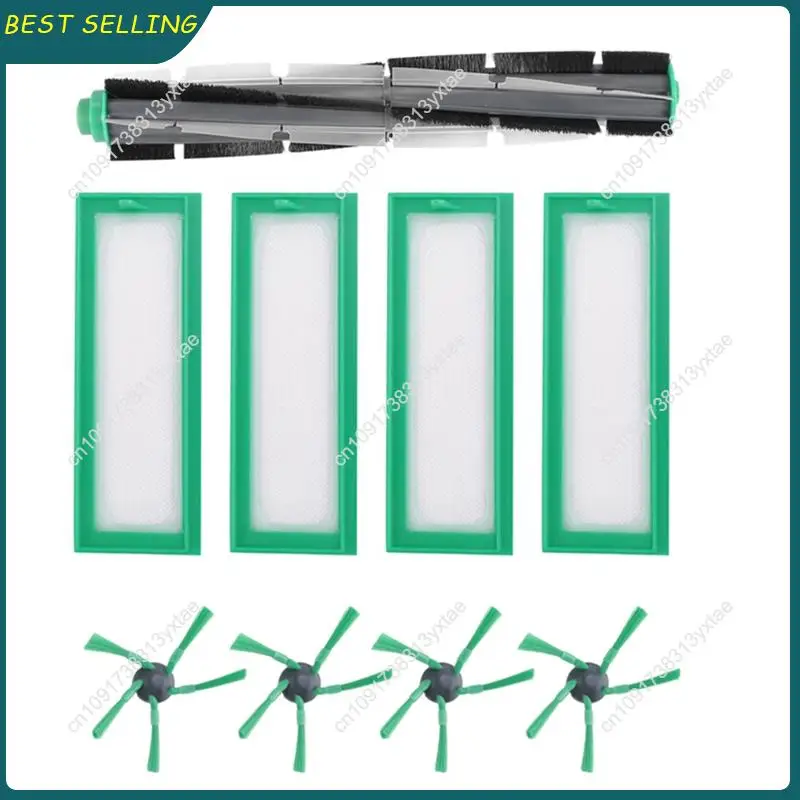 N09R-Comprehensive 9-Pc Cleaning Kit For Vorwerk Kobold VR200 VR300: HEPA Filter, Roller Brush, And Side Brushes
