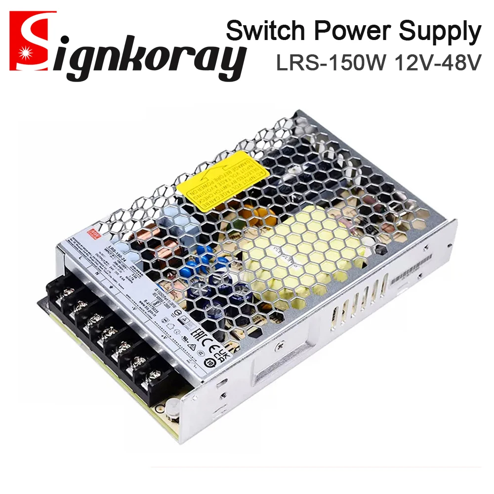 SignkoRay MeanWell 150W Switch Power Supply LRS-150 12-48V Single Output for Laser Machine