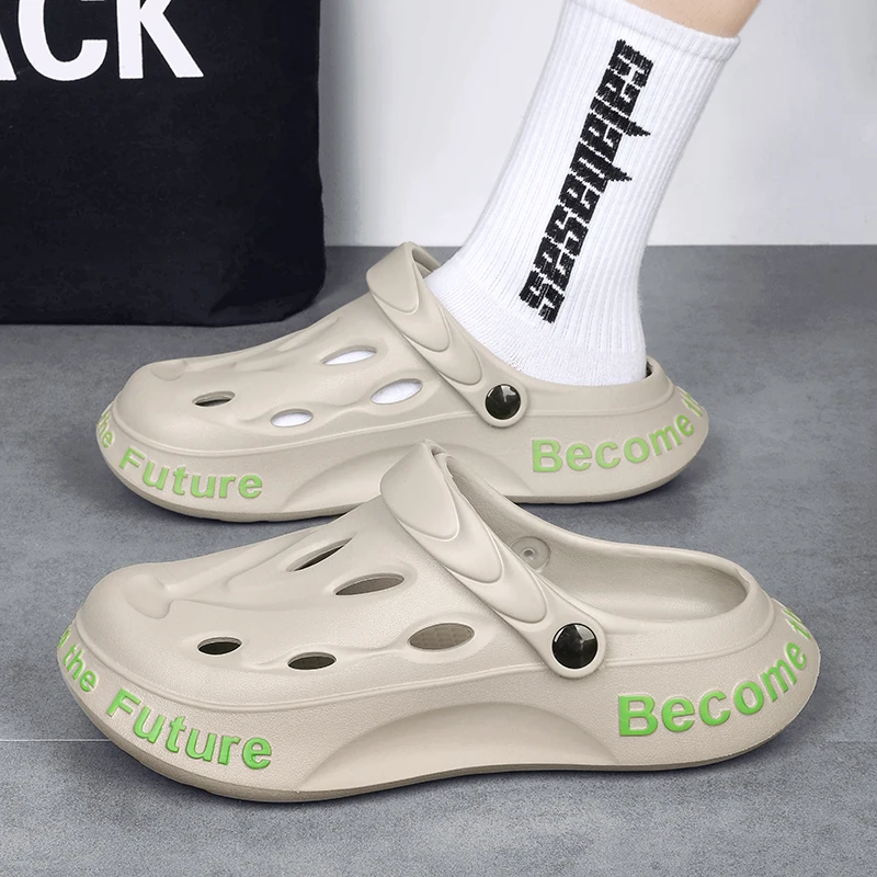 Mens Summer Garden Clogs Water Shower Shoes Breathable Casual Beach Slippers Cool Street Clogs 2022 Fashion Sandals Slipper