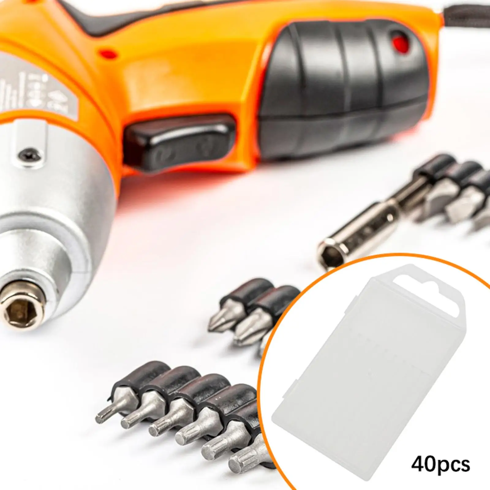 40x Caja de almacenamiento de brocas Premium reutilizable práctico Rectangular portátil