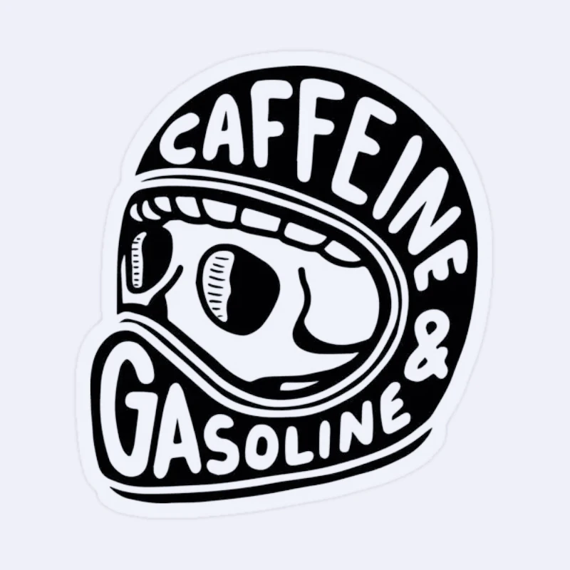 Caffeine And Gasoline  for Water Bottles Cute Cartoon Stickers Decor  Art Car Funny Laptop Room Luggage 15CM PVC KK