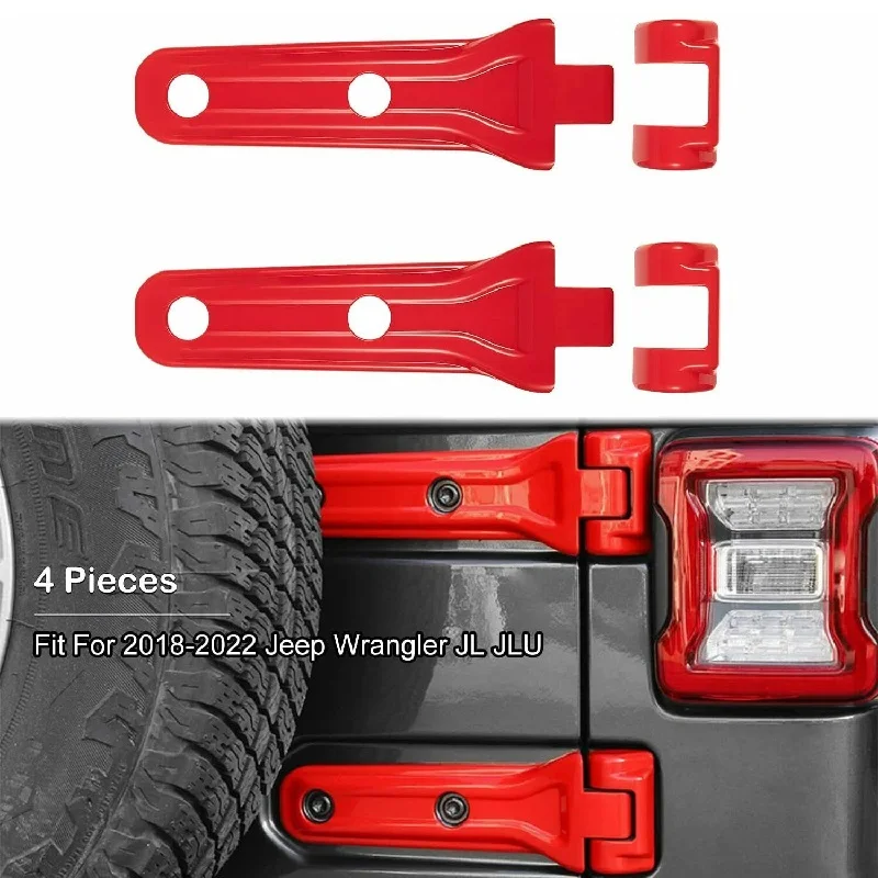 

Car Spare Tire Tailgate Door Hinge Covers Trim for Jeep Wrangler JL 2018+ ABS Chrome