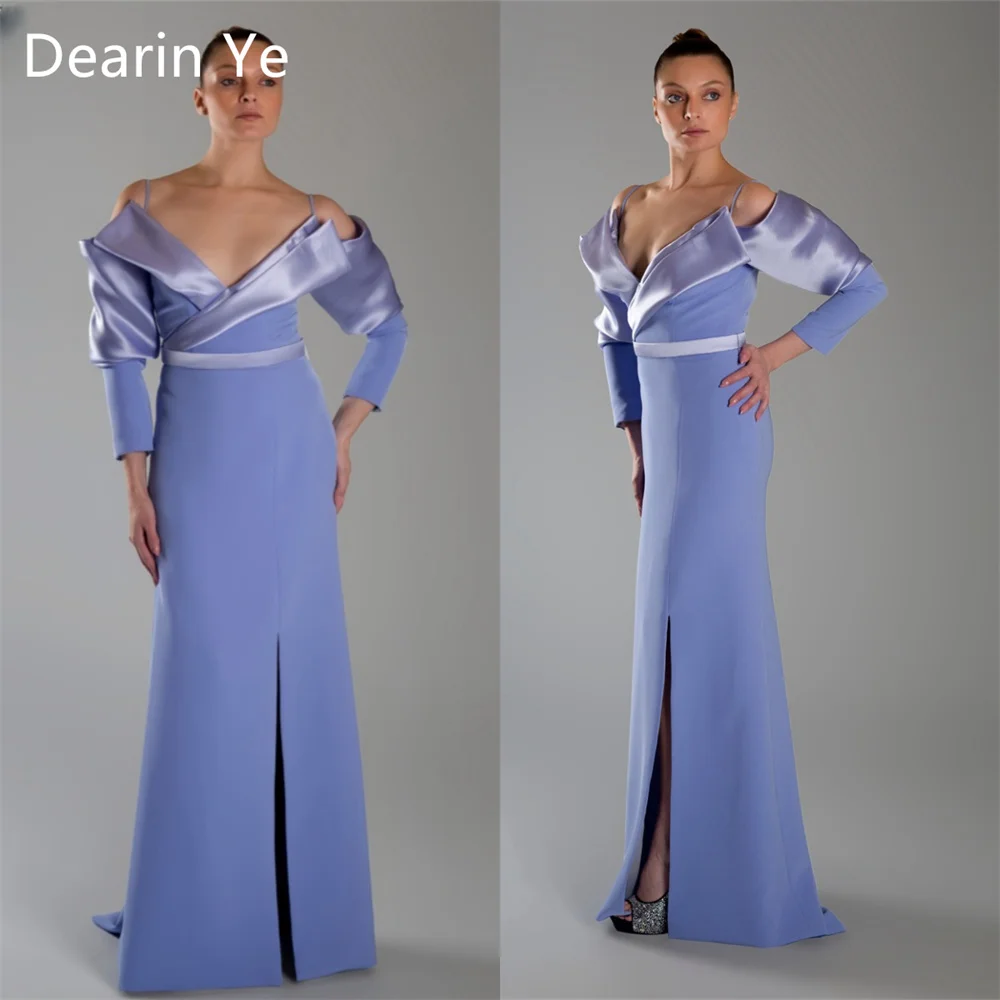 

Customized Formal Gown Prom Dearin V-neck Column Floor Length Skirts Vertically Bespoke Occasion Dresses Saudi Arabia Evening Dr