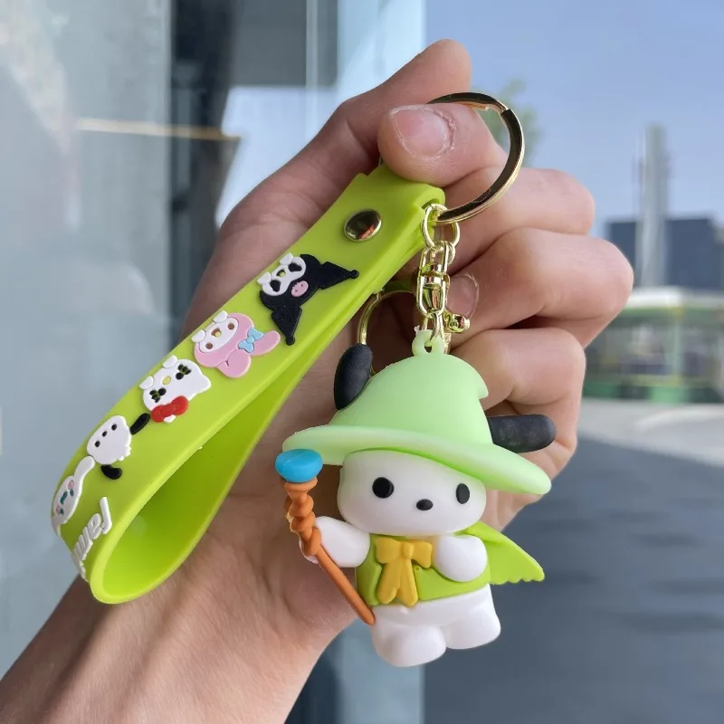 Dessin animé magique Kuromi poupée porte-clés grande oreille chien Anime sac à dos pendentif porte-clés Couple poupée voiture accessoire petit pendentif