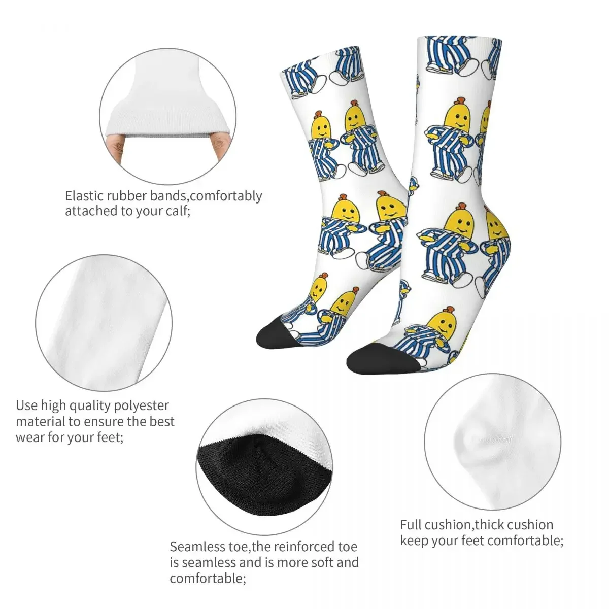 Bananen in Pyjamas beste Freund Socken Harajuku Schweiß absorbierende Strümpfe die ganze Saison lange Socken Zubehör Unisex Weihnachts geschenke