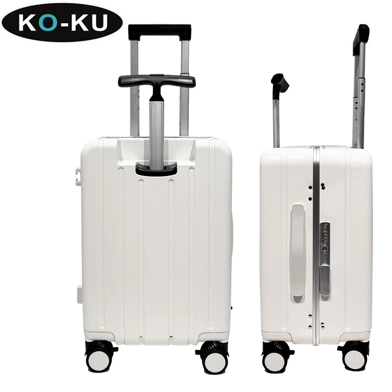 KO-KU Suitcase Mother and Baby Aluminum Frame Suitcase 20Inch Double Trolley TSA Password Lock Universal Wheel with Baby Luggage