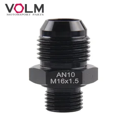 Black Male 10AN 10 An Flare to M16x1.5(mm) Metric straight fitting AN10 To M16 *1.5 Port. Adapter Auto Hose Fitting