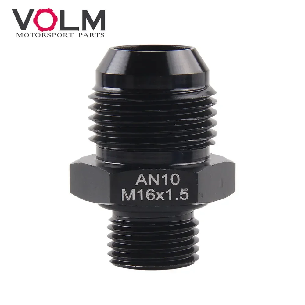 Black Male 10AN 10 An Flare to M16x1.5(mm) Metric straight fitting AN10 To M16 *1.5 Port. Adapter Auto Hose Fitting