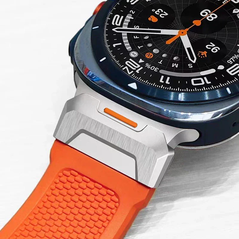 Pop No Gaps Mecha Silicone Band For Samsung Galaxy Watch Ultra 47mm Rubber Loop Strap For GALAXY ULTRA 47MM Sports Bracelet Corr
