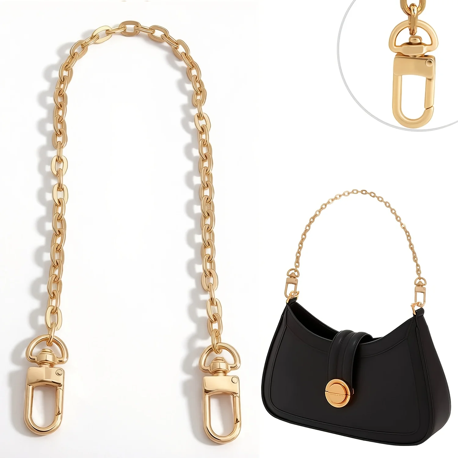 O Shape Purse Chain Strap Cross Body Chain Strap Replacement Chain for Handbag Shoulder Bag DIY Purse
